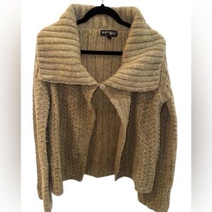Marystyle made in Italy Women's Tan Wool blend Button-Front CardiganSweater